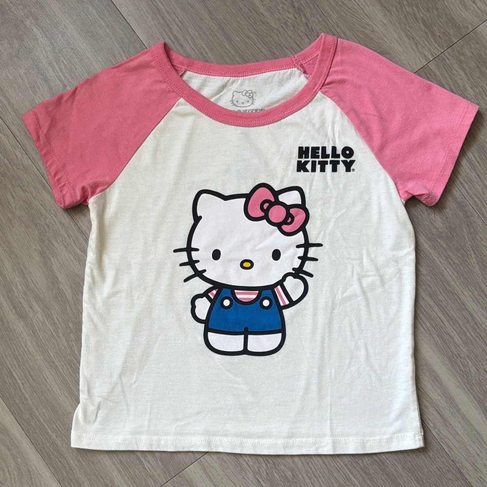Hello Kitty Pink and White Short Sleeve Tee